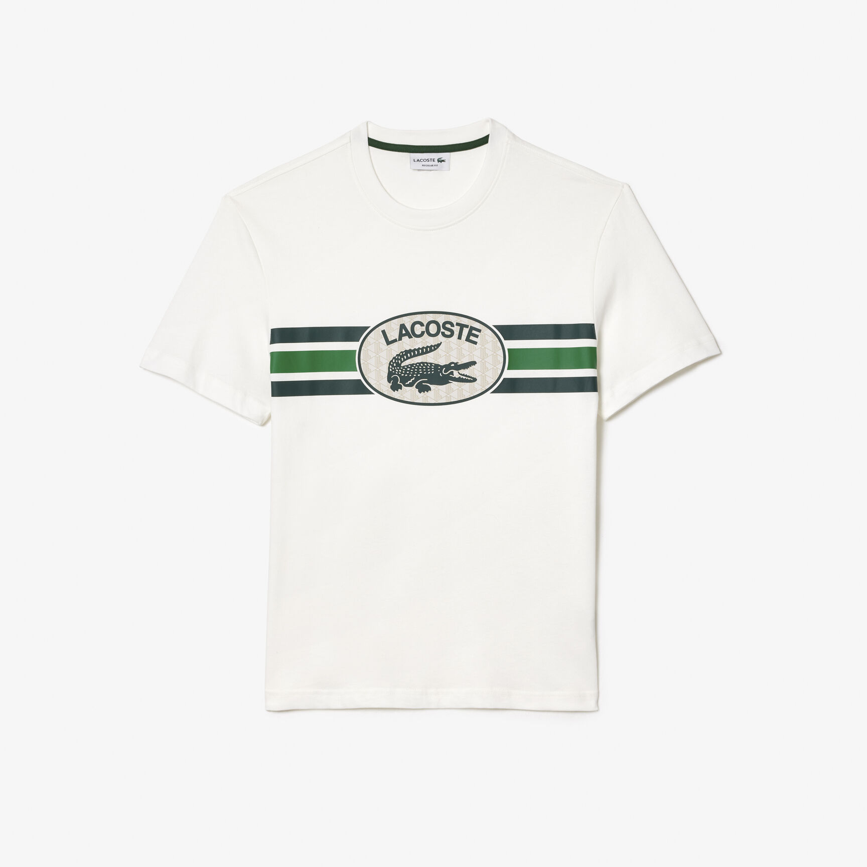 تي شيرت جاكار بنقشة شعار الماركة بقصّة عادية تي شيرت جاكار بنقشة شعار الماركة بقصّة عادية