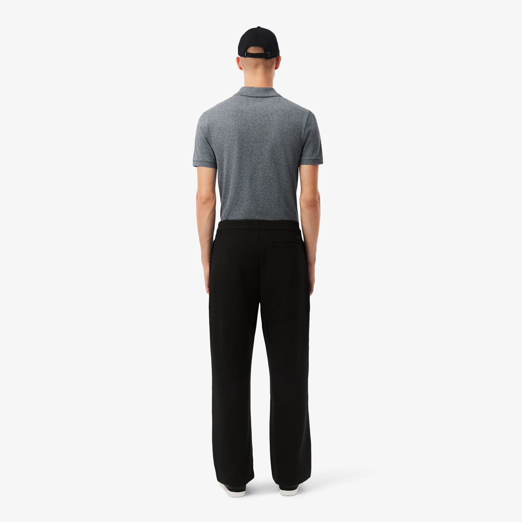 lacoste loose fit pique pleated pants