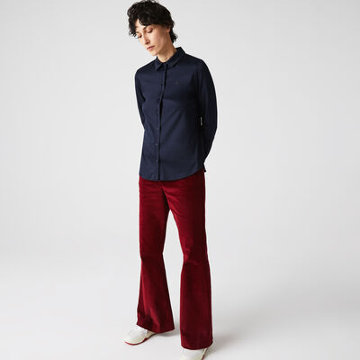 Women's Lacoste Loose Fit Shirt Style Pima Cotton Polo