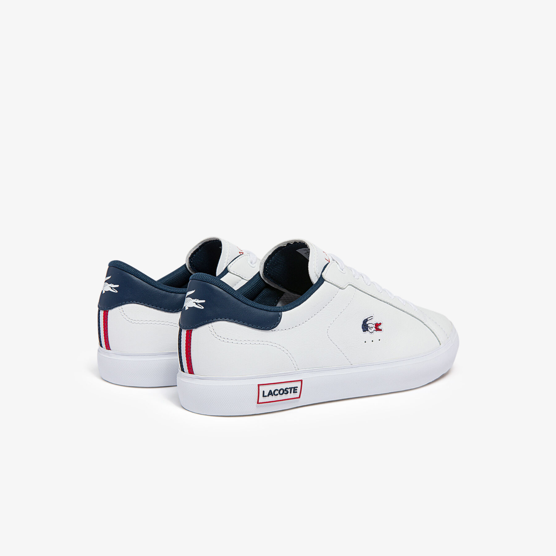 Men's Powercourt Leather Tricolour Trainers lacoste men s powercourt leather tricolour trainers