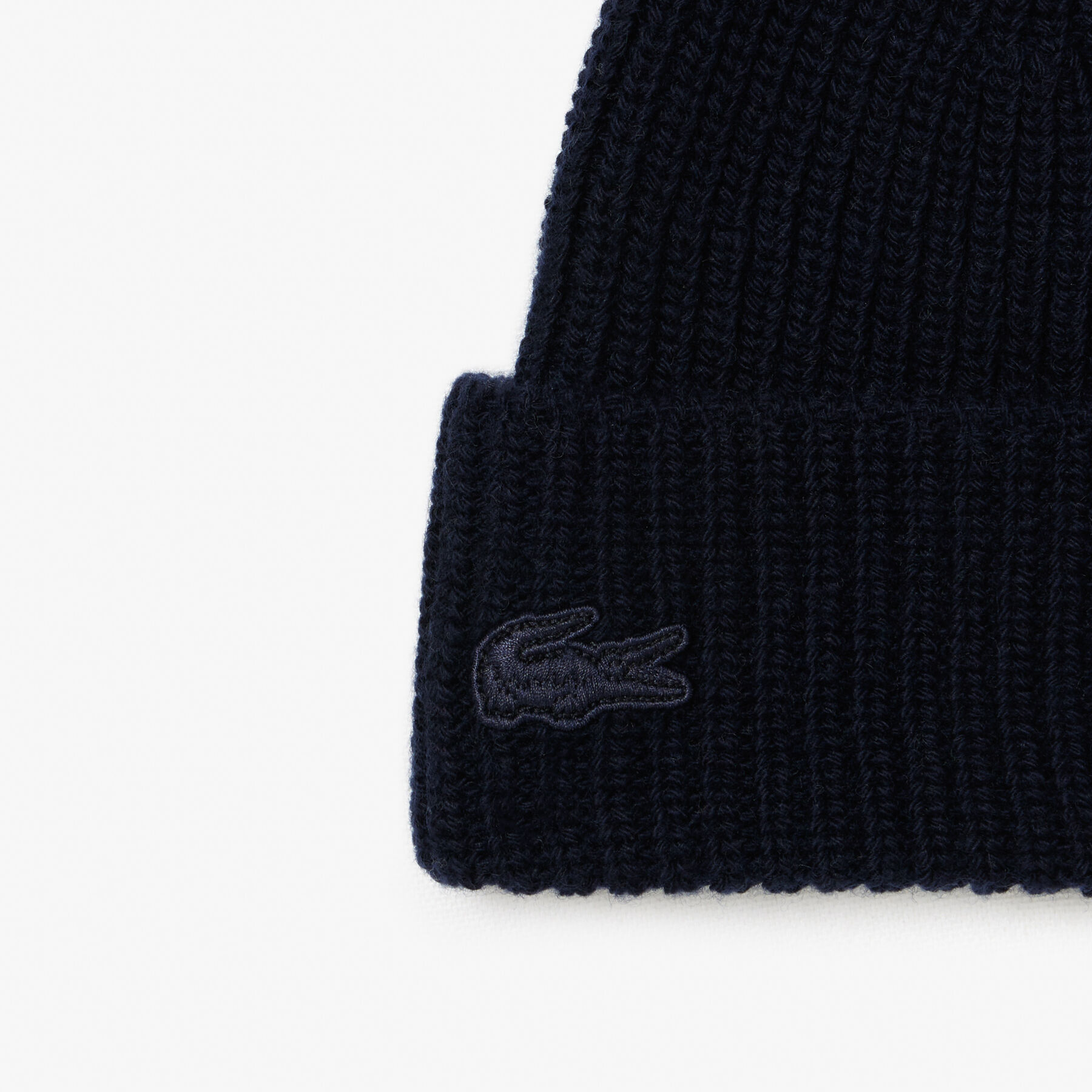 lacoste holiday ribbed wool beanie