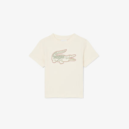 lacoste crocodile embroidery cotton t shirt