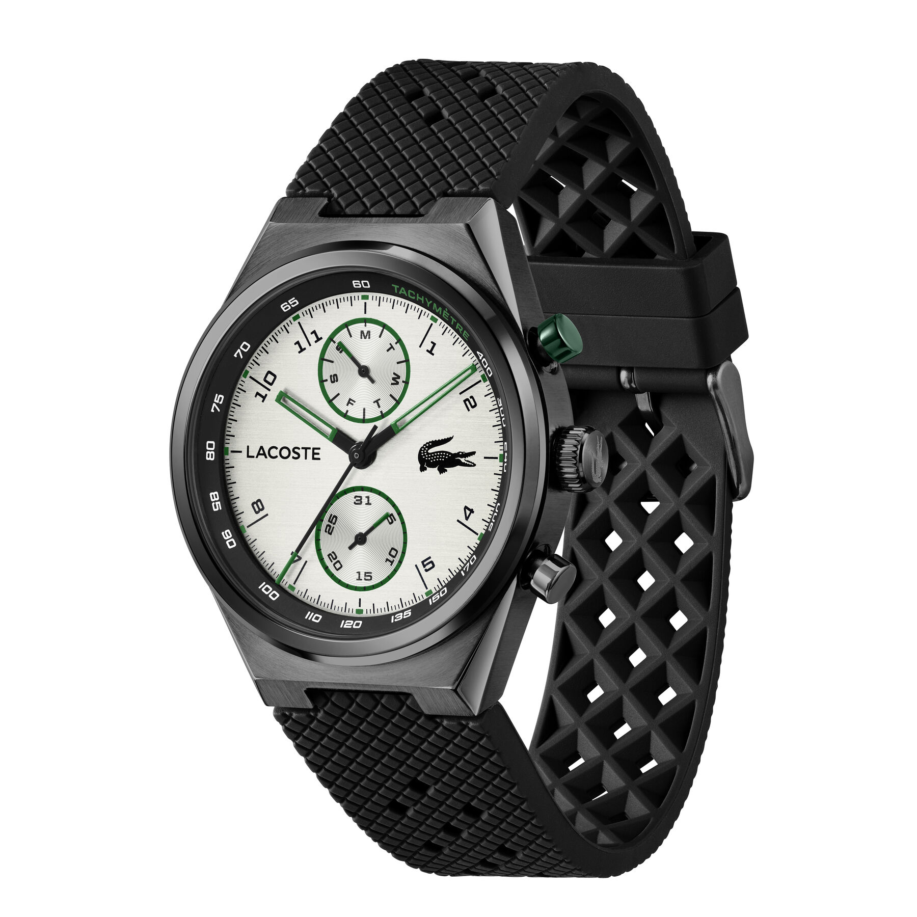 lacoste black silicone strap men s watch