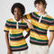 لاكوست قميص بولو مقلم مطرز من بيكيه القطن مجموعة lacoste live للجنسين