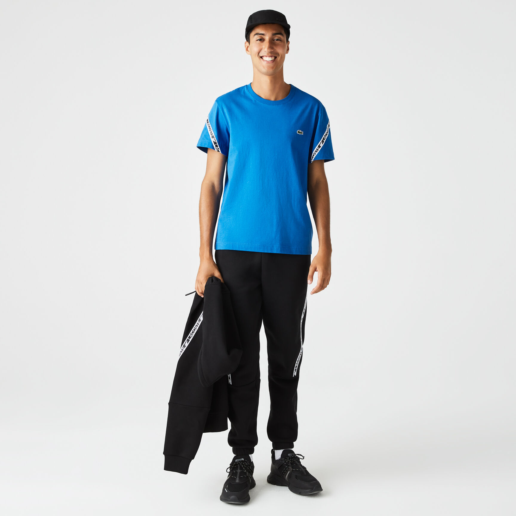 تيشيرت لاكوست بقصة عادية وأشرطة مطبوعة للرجال تيشيرت لاكوست بقصة عادية وأشرطة مطبوعة للرجال