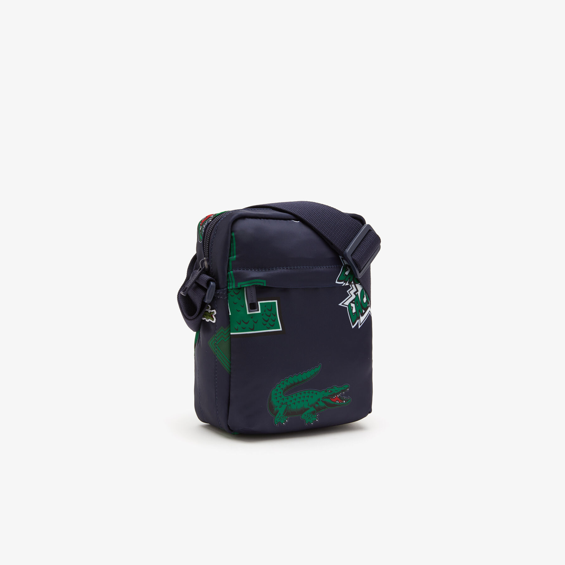 men s lacoste holiday comic print vertical camera bag