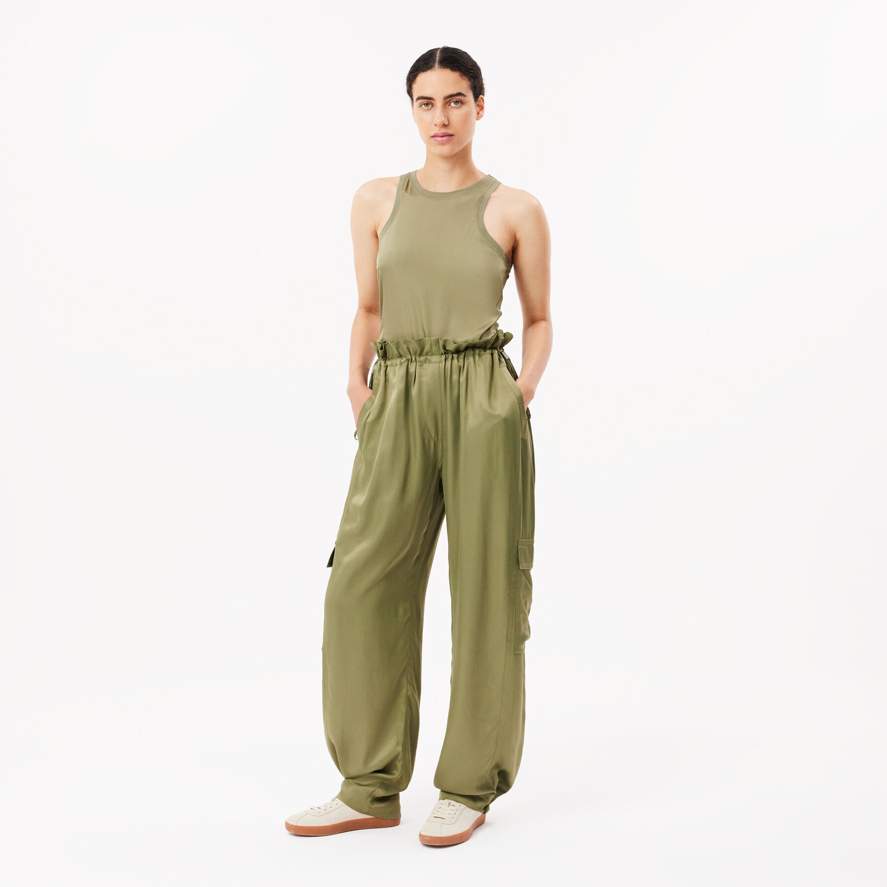 Oversized Satin Cargo Pants lacoste oversized satin cargo pants