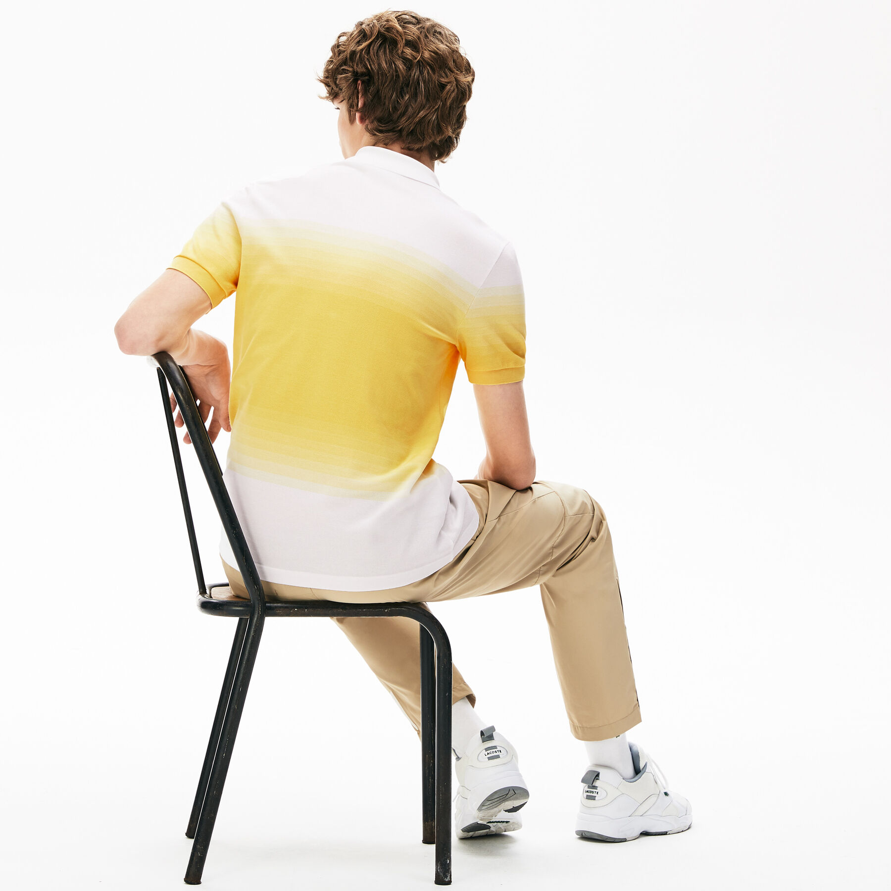 لاكوست قميص بولو للرجال lacoste من مجموعة made in france قصة عادية من قطن البيكيه