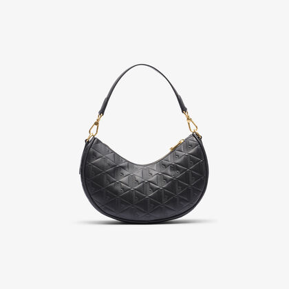 محفظة ماهيكي الجلدية المنقوشة على شكل نصف قمر