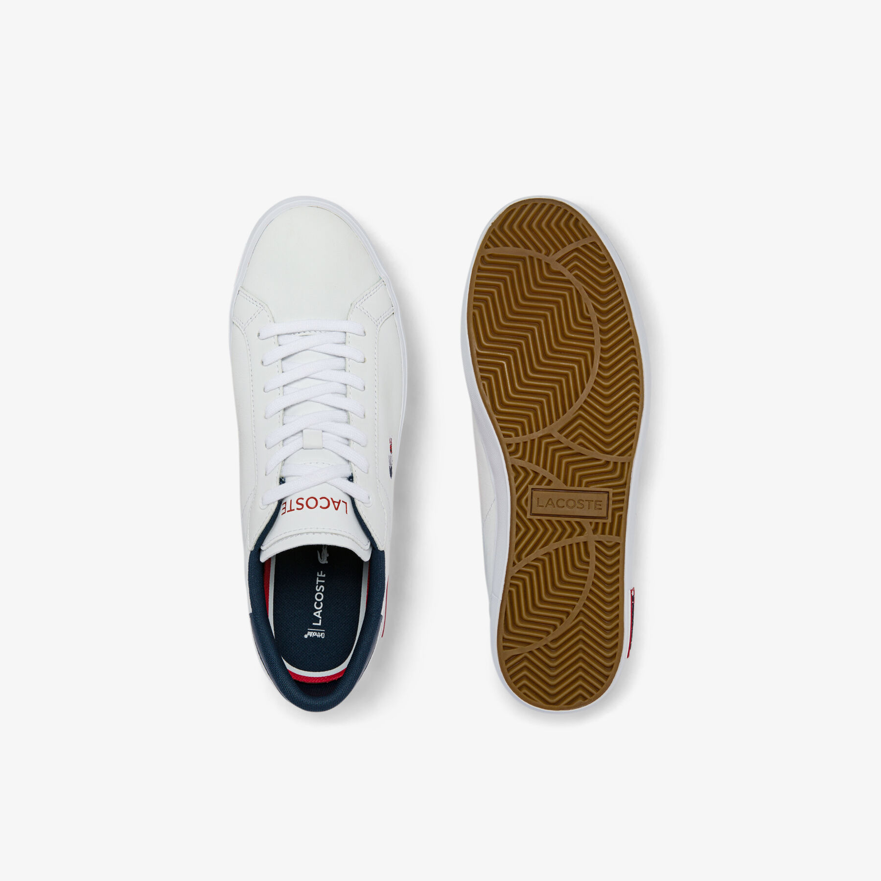 Men's Powercourt Leather Tricolour Trainers lacoste men s powercourt leather tricolour trainers