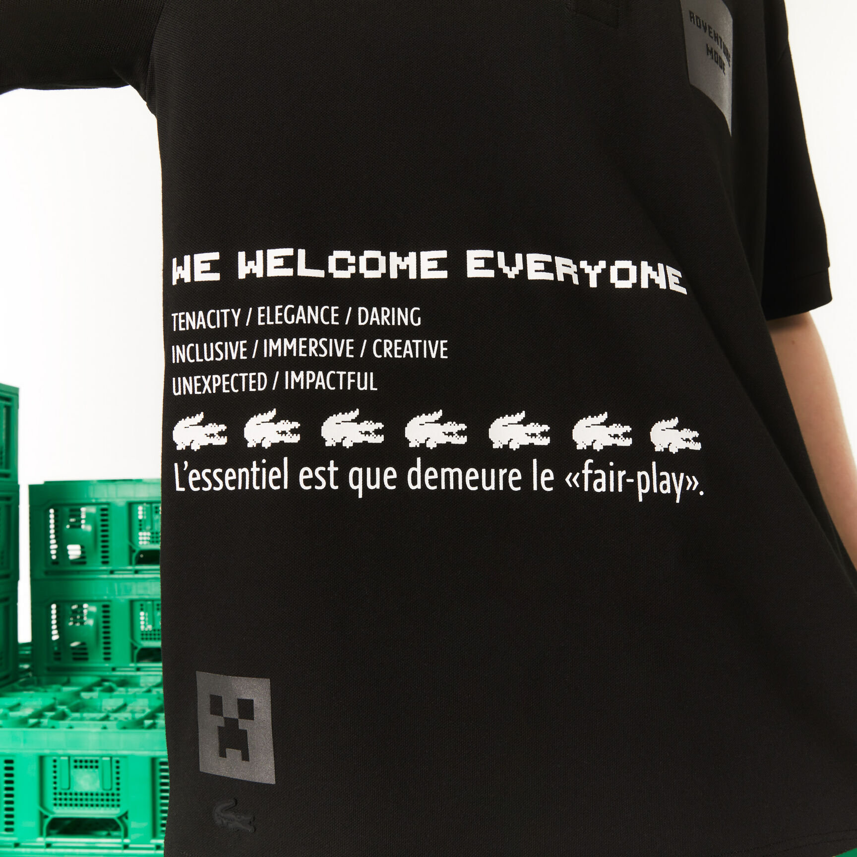 Men's Lacoste L!VE x Minecraft Loose Fit Organic Cotton Polo Shirt Men's Lacoste L!VE x Minecraft Loose Fit Organic Cotton Polo Shirt