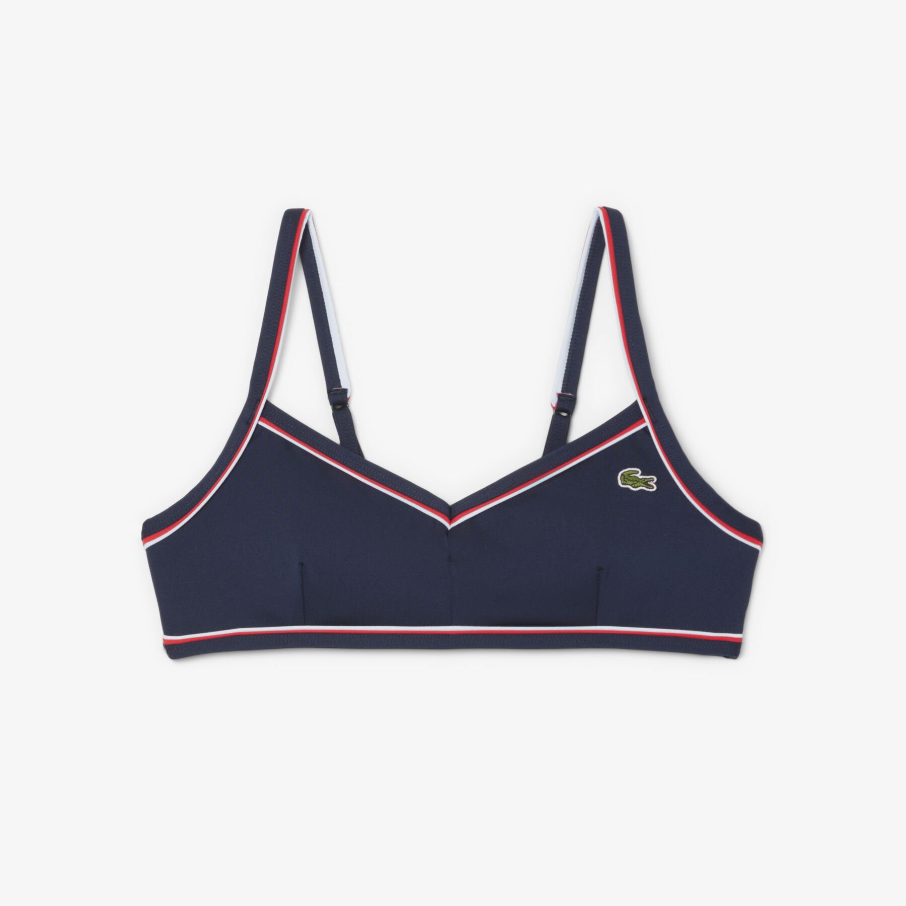 lacoste trim accent swim top