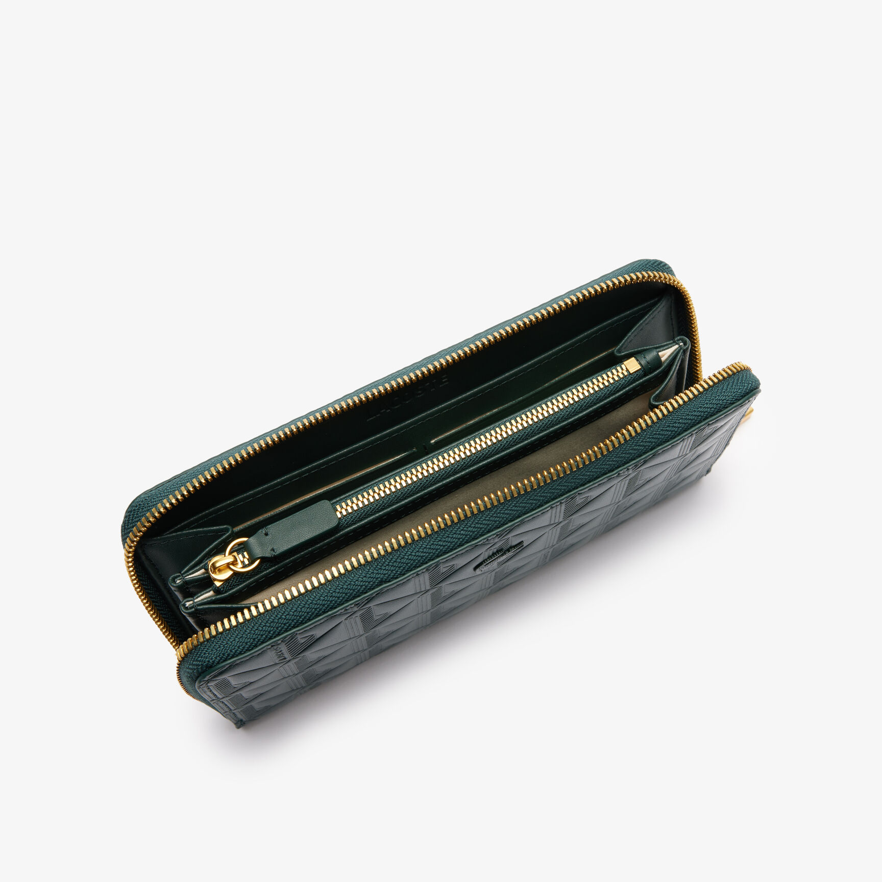 محفظة ماهيكي الجلدية المنقوشة بسحاب