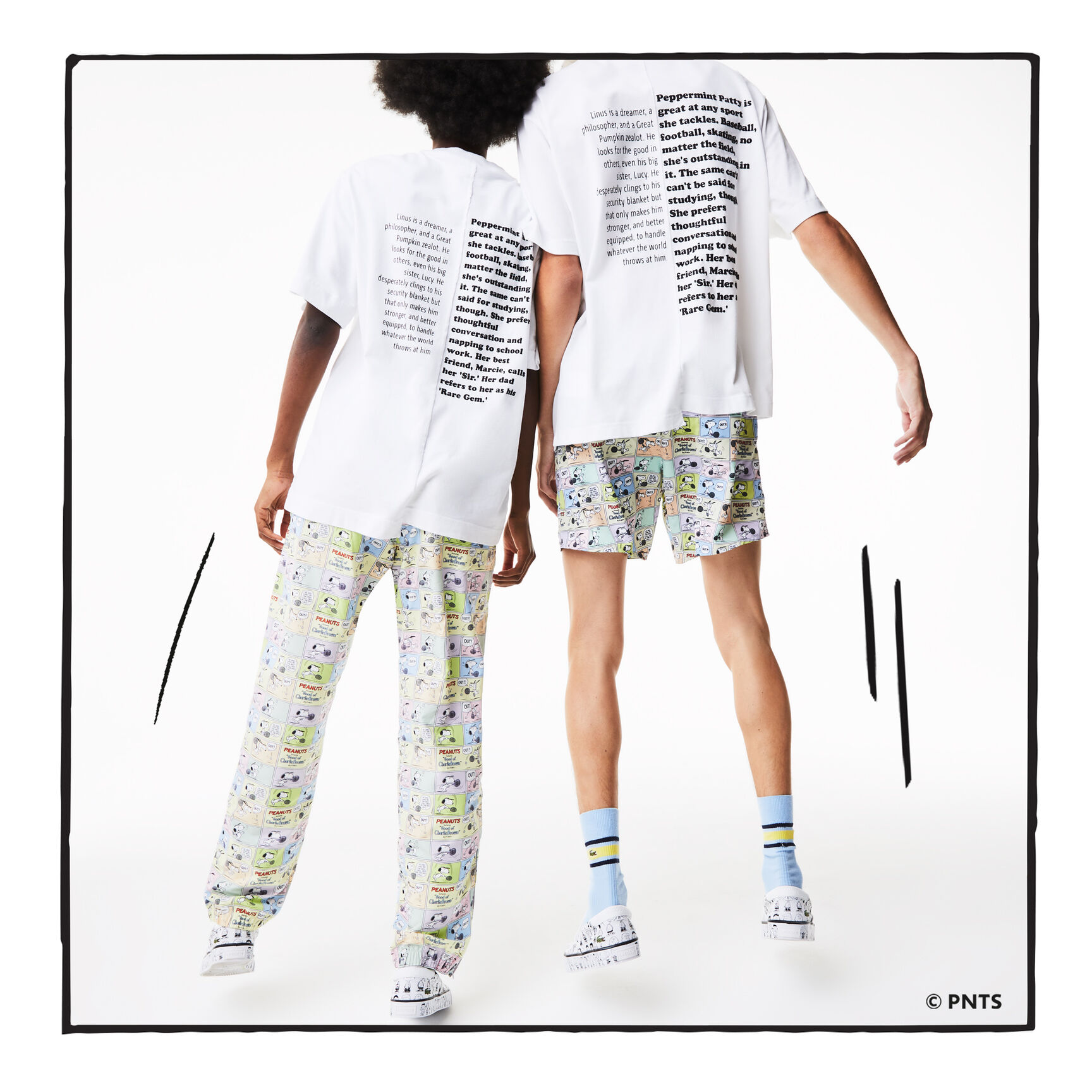 تيشيرت فضفاض مناسب للجنسين من مجموعة Lacoste L!VE x Peanuts