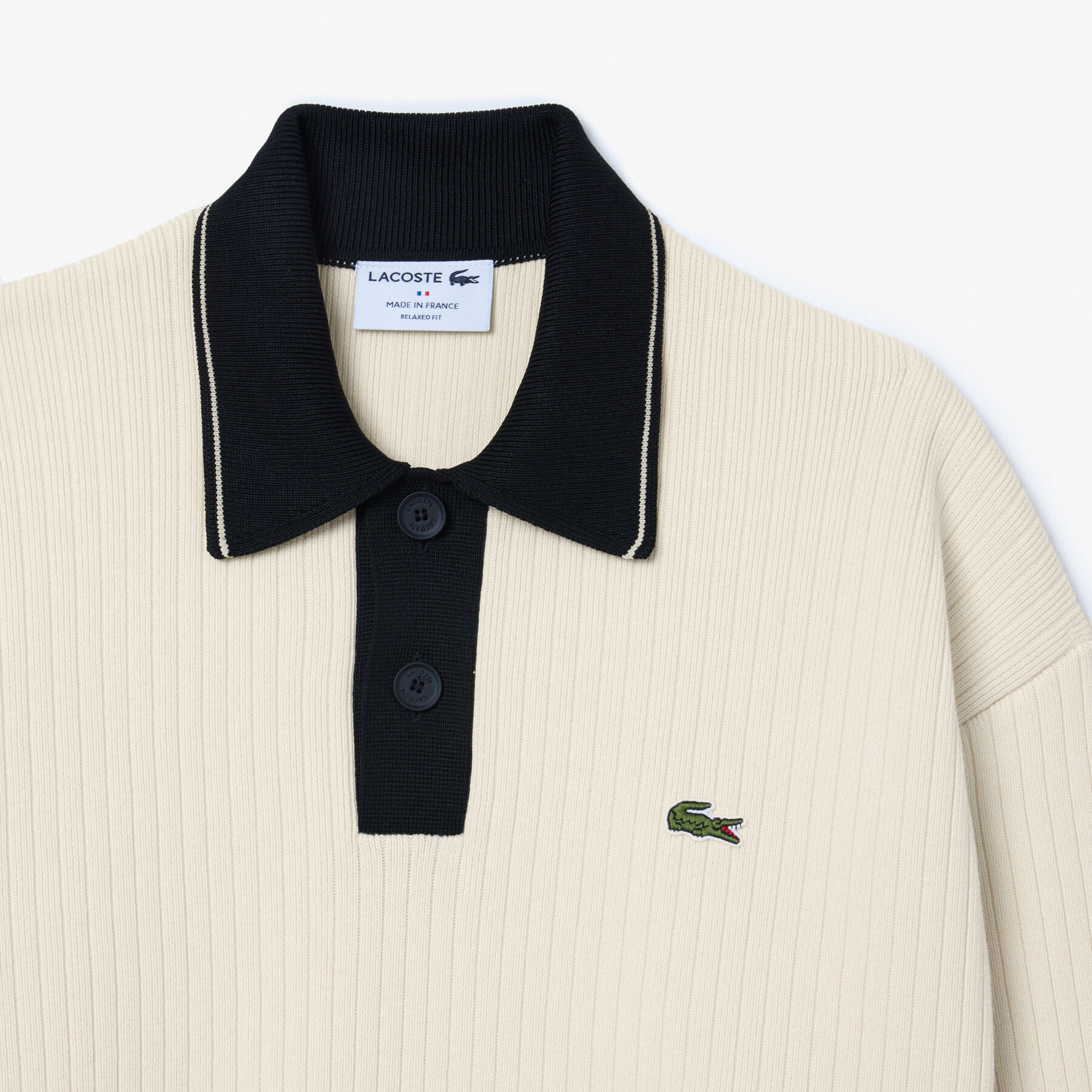 lacoste french made polo collar sweater