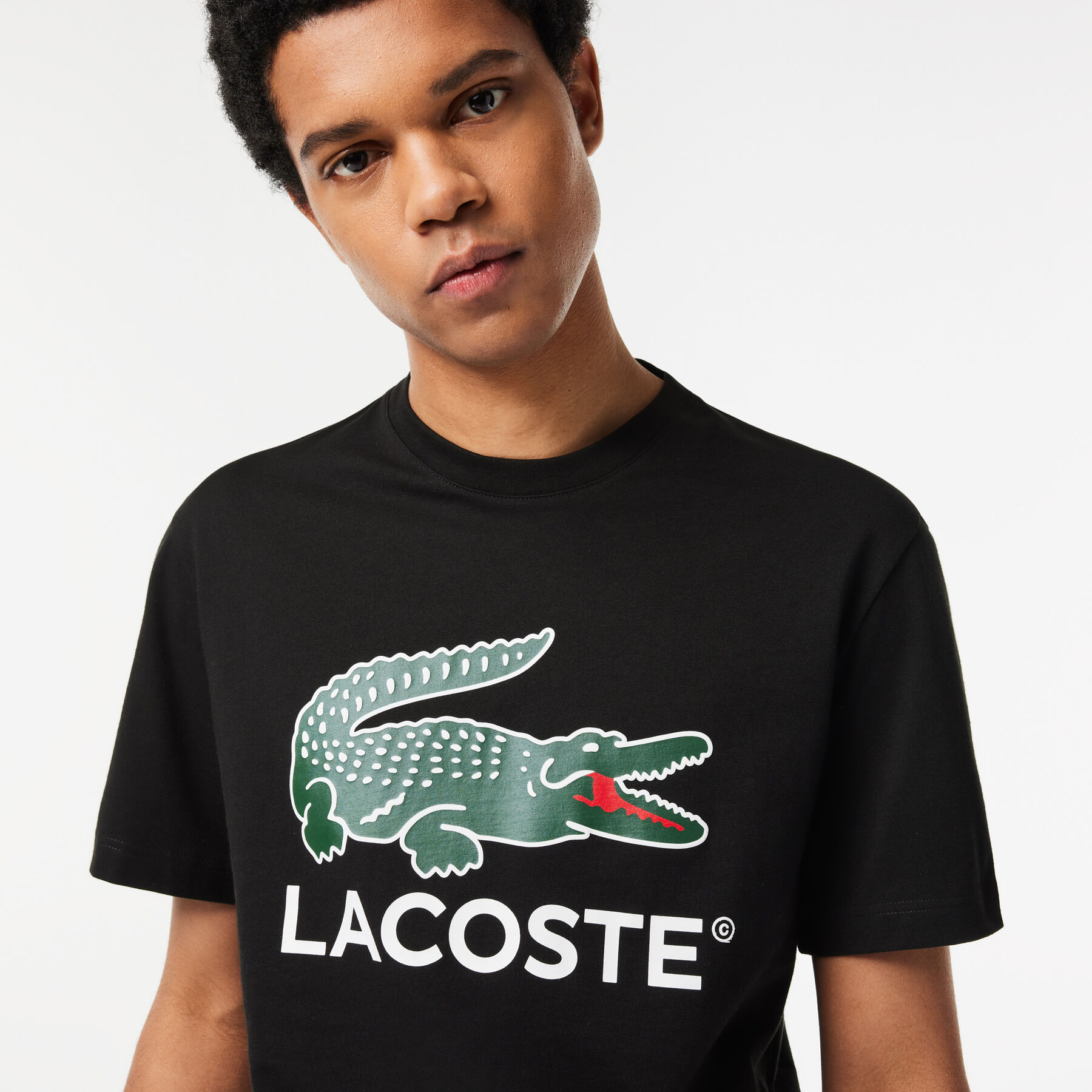 Signature Print Cotton T-shirt lacoste signature print cotton t shirt