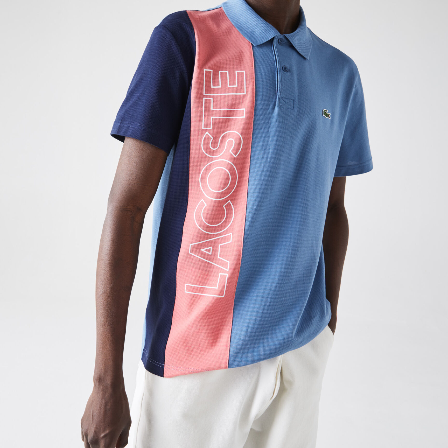 Men&rsquo;s Lacoste Regular Fit Colourblock Ultra-Lightweight Knit Polo Shirt