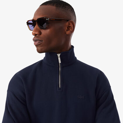 سويت شيرت من الصوف الثقيل بسحاب على الرقبة