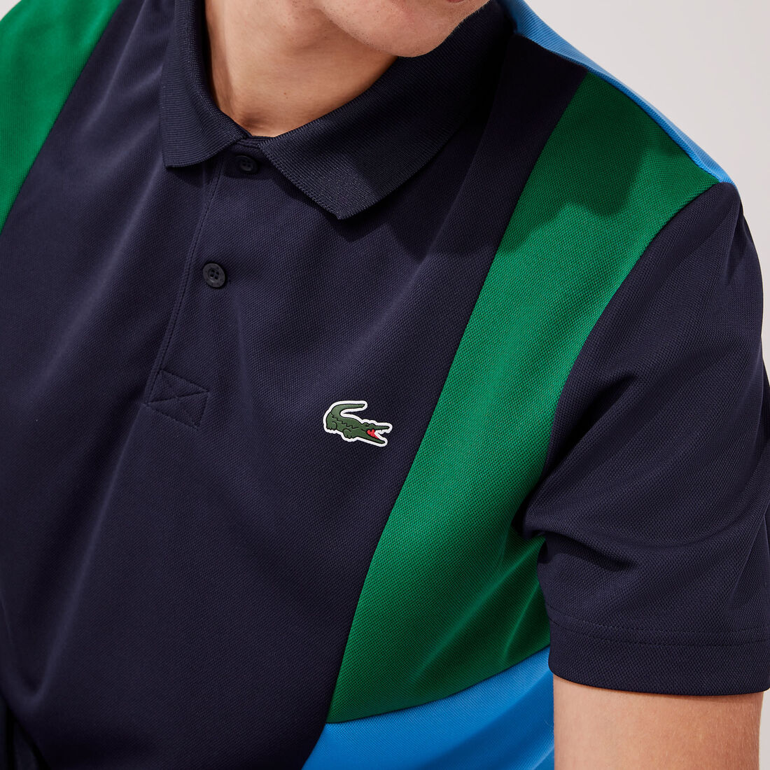 تيشيرت بولو مطبوع بيكيه مسامي مقاوم للتجعد للرجال مجموعة Lacoste Sport تيشيرت بولو مطبوع بيكيه مسامي مقاوم للتجعد للرجال مجموعة Lacoste Sport