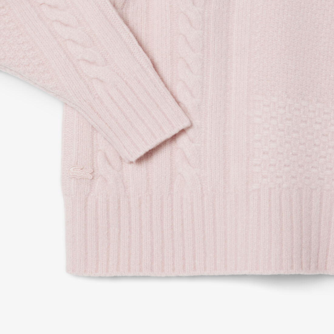 Patchwork Effect High Neck Wool Sweater Patchwork Effect High Neck Wool Sweater