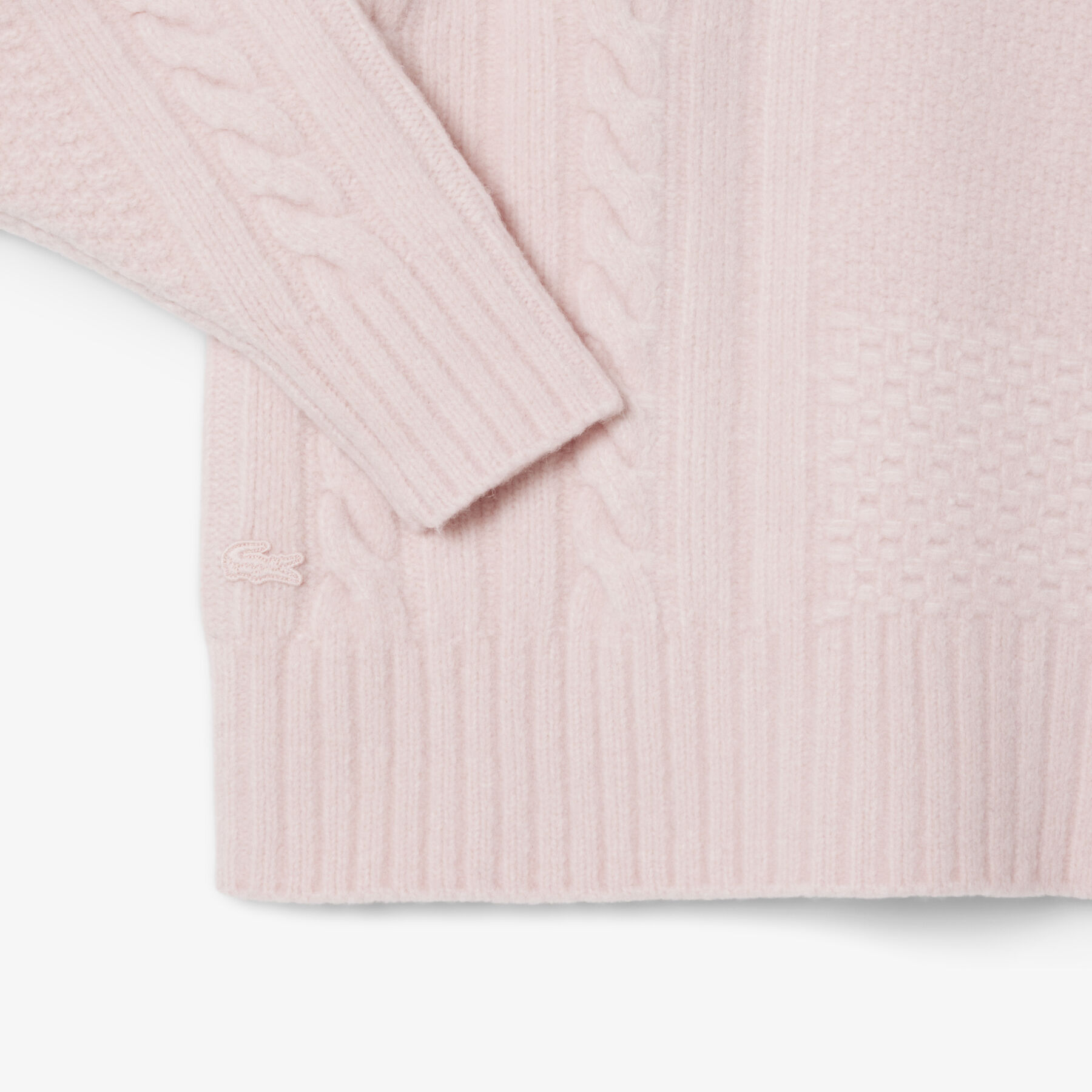 Patchwork Effect High Neck Wool Sweater Patchwork Effect High Neck Wool Sweater