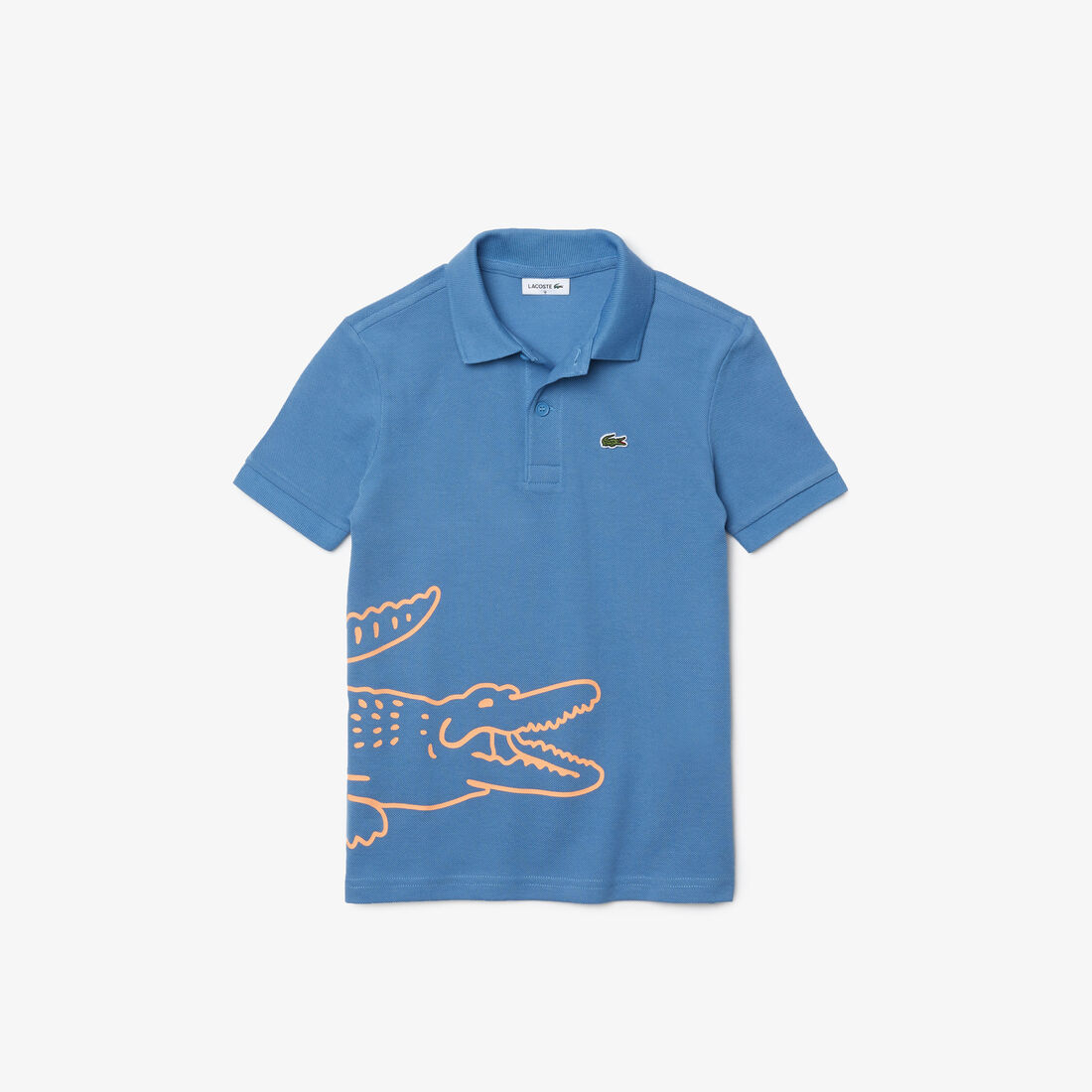 Boys&rsquo; Lacoste Crocodile Print Cotton Piqu&eacute; Polo