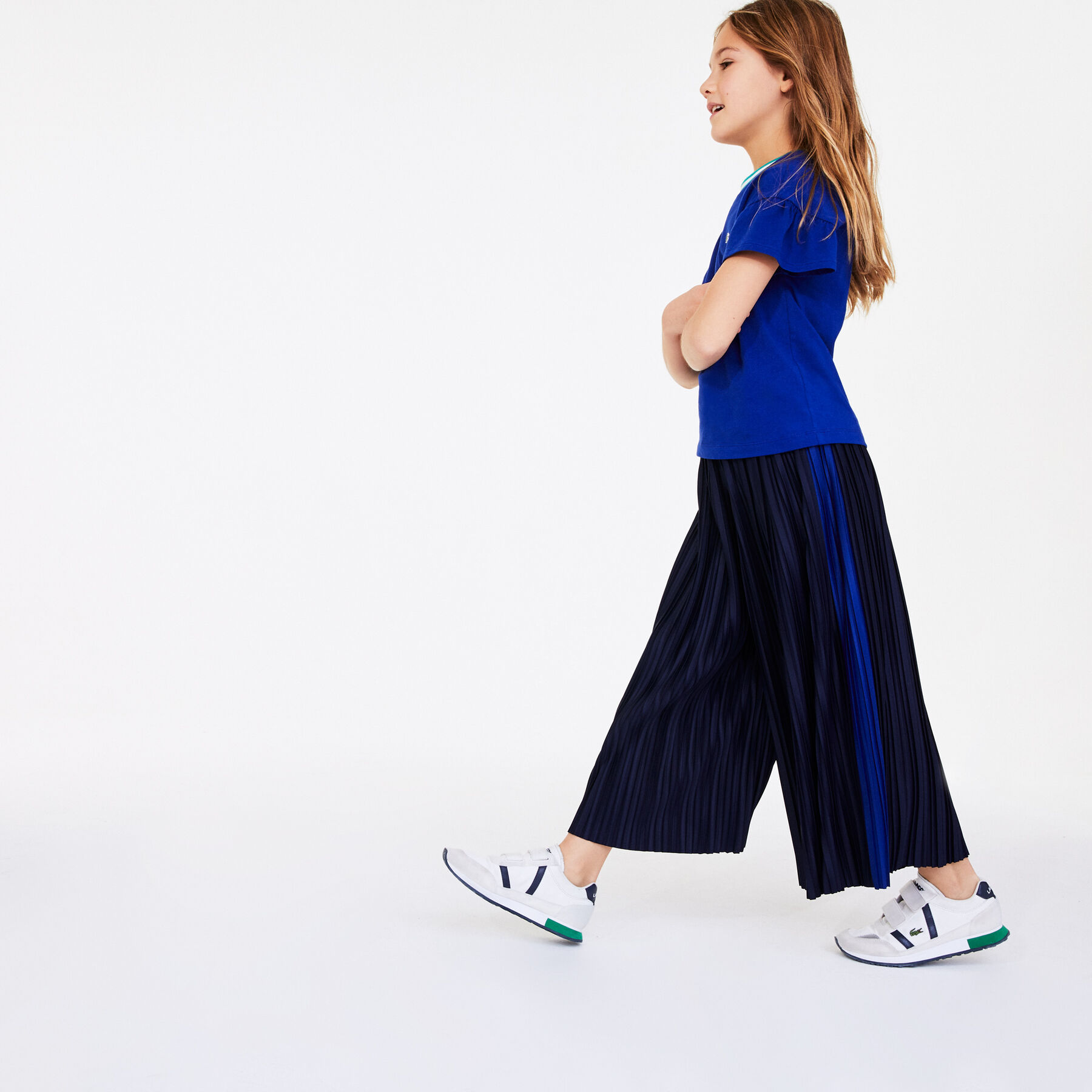 Girls' Flared Pleated Knit Pants lacoste girls flared pleated knit pants