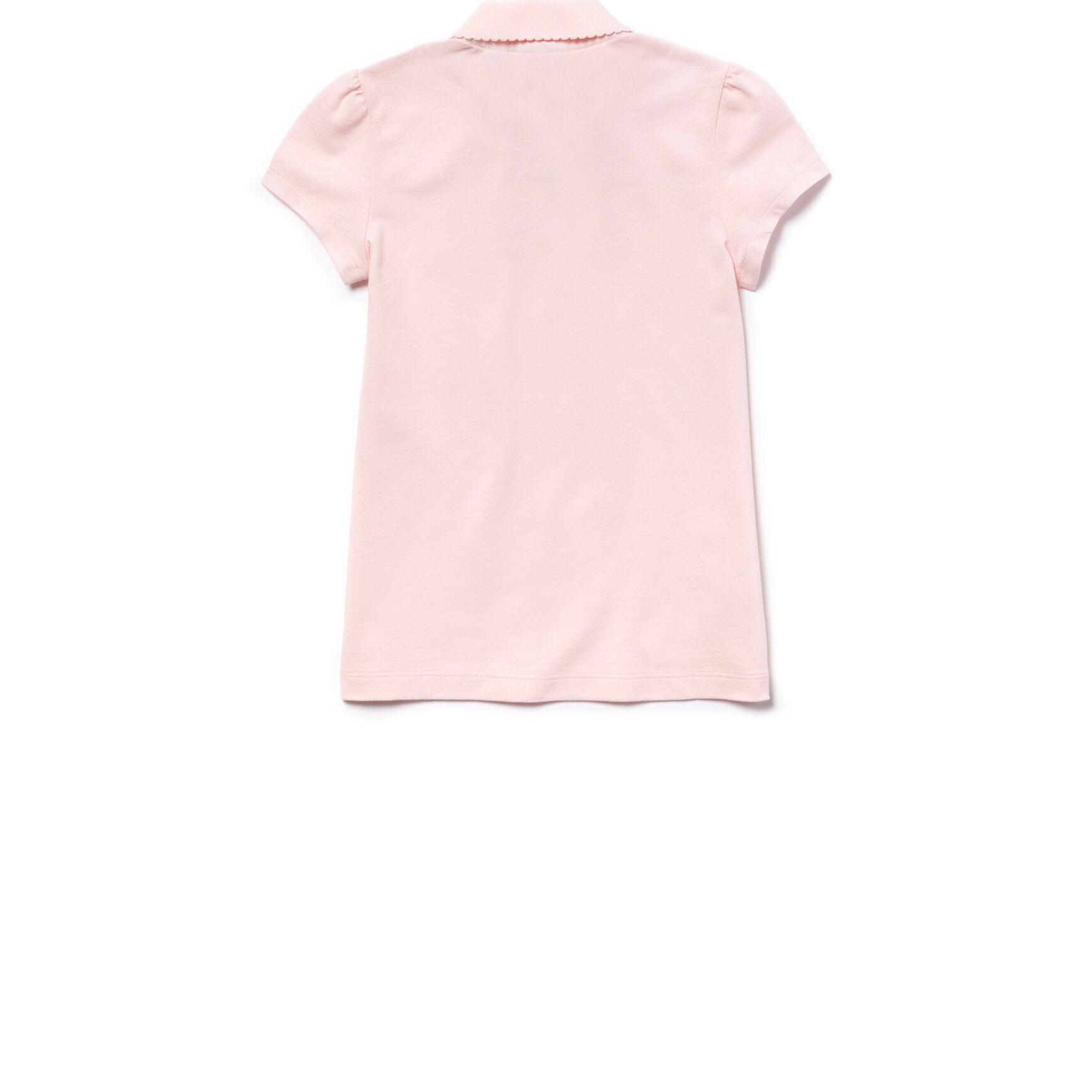 Scalloped Collar Mini Pique Polo Shirt