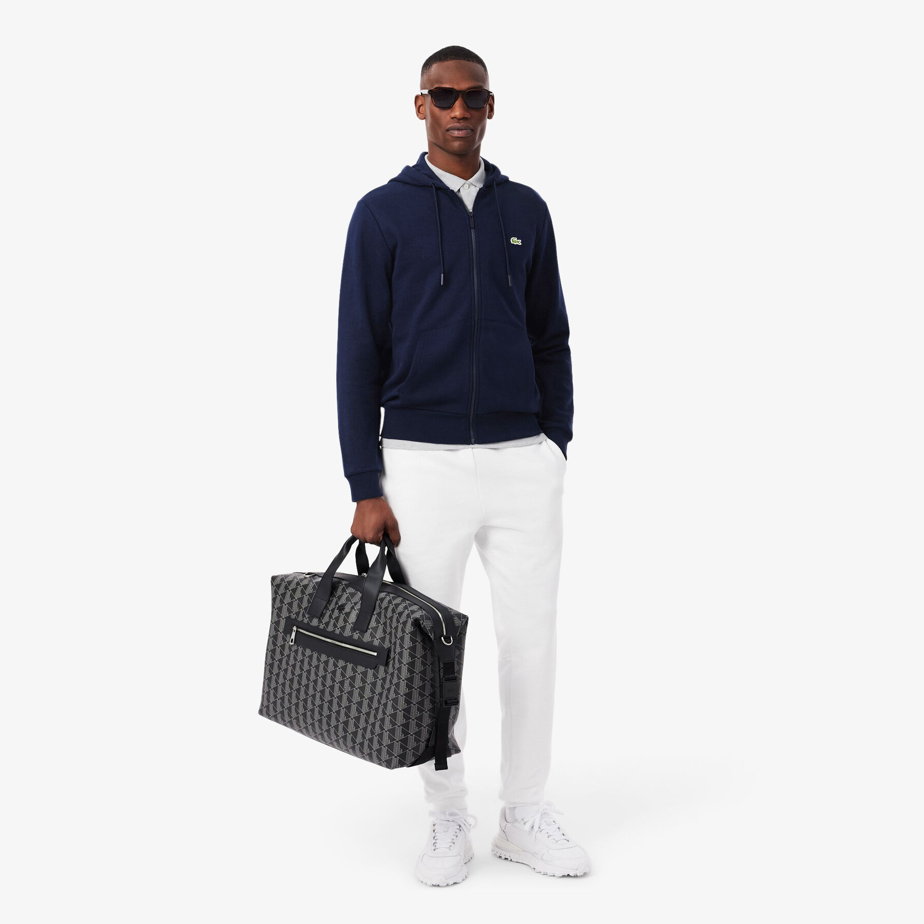lacoste zip up fleece hoodie