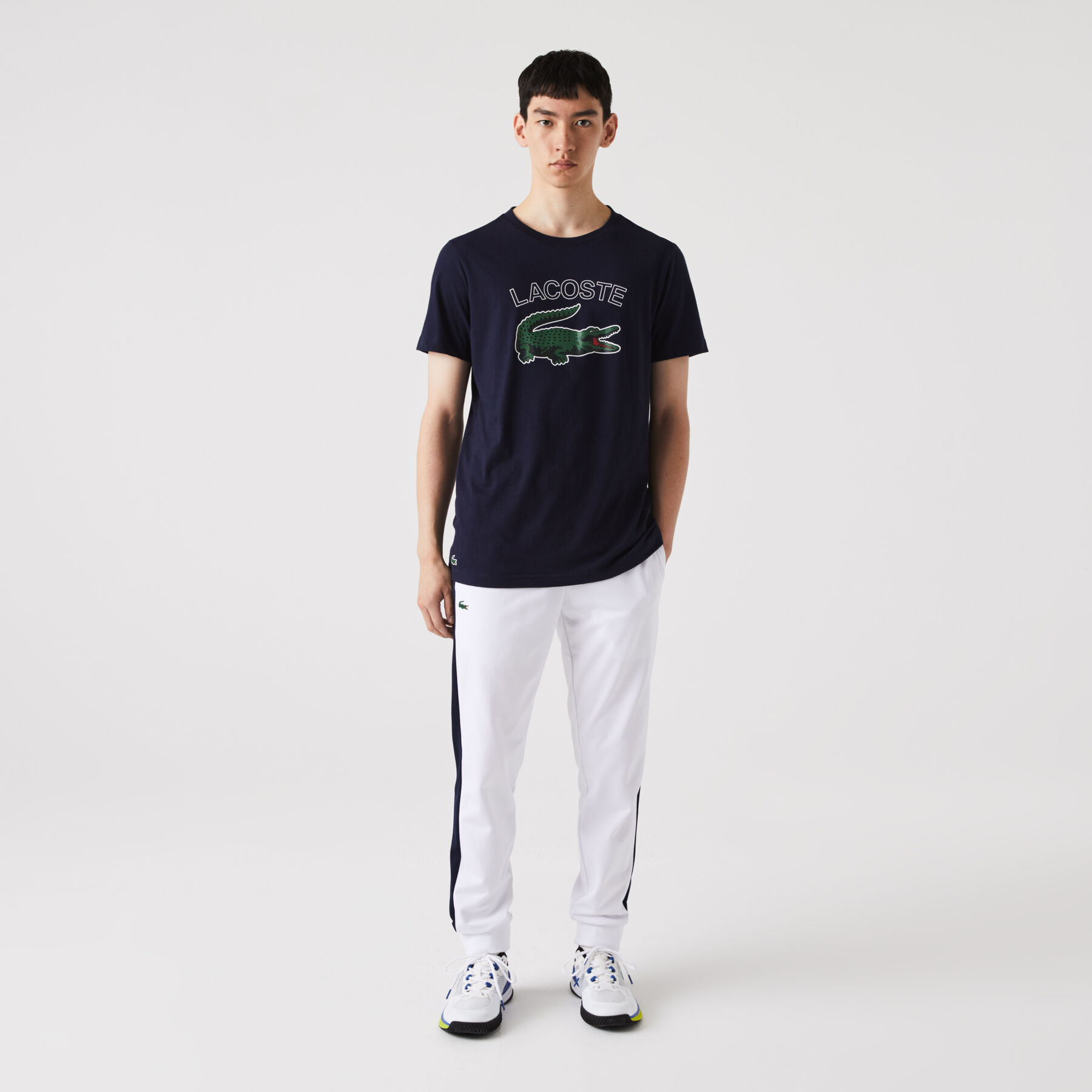 لاكوست تيشيرت جيرسيه بطبعة تمساح للرجال مجموعة lacoste sport