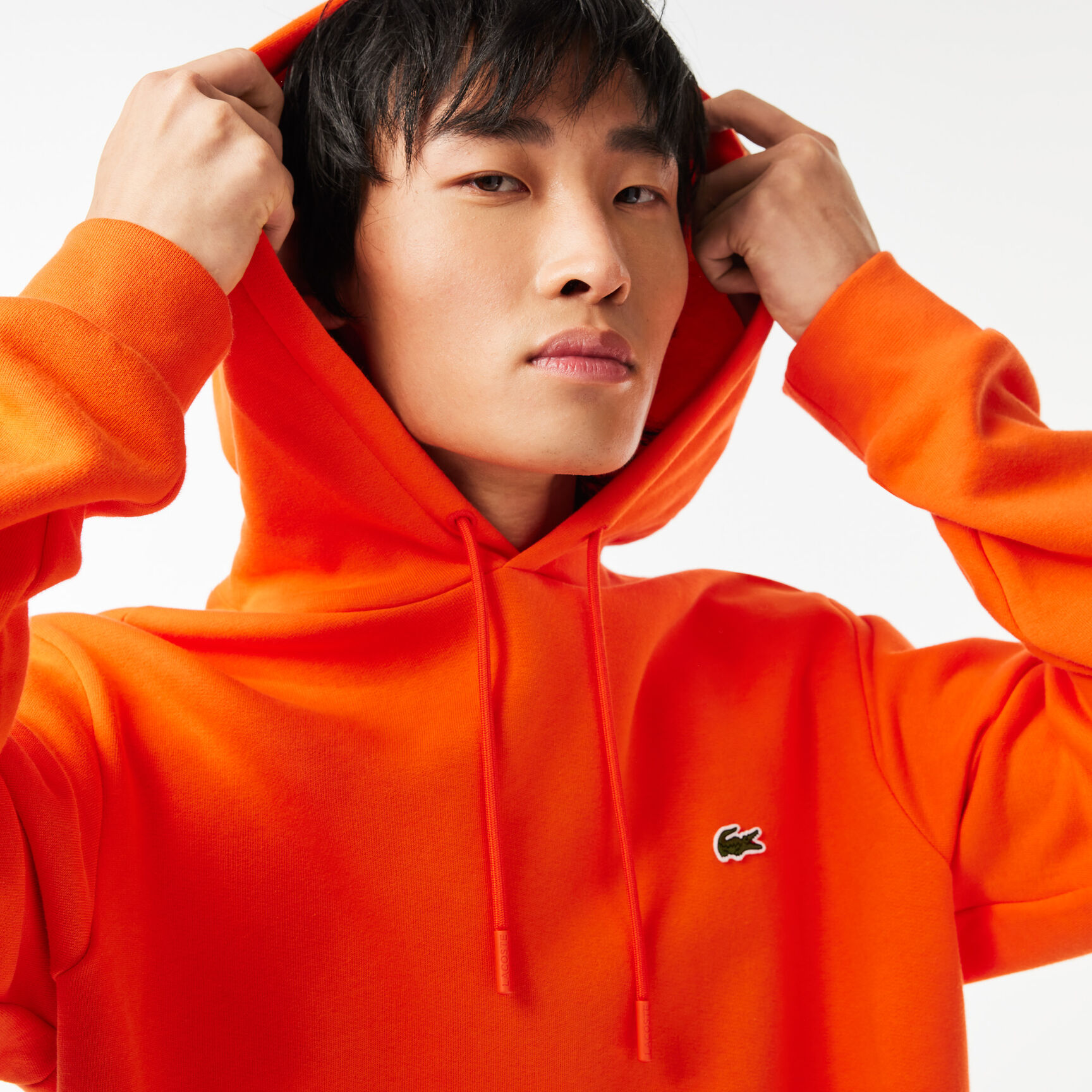 سويت شيرت لاكوست بغطاء رأس قطن عضوي للرجال