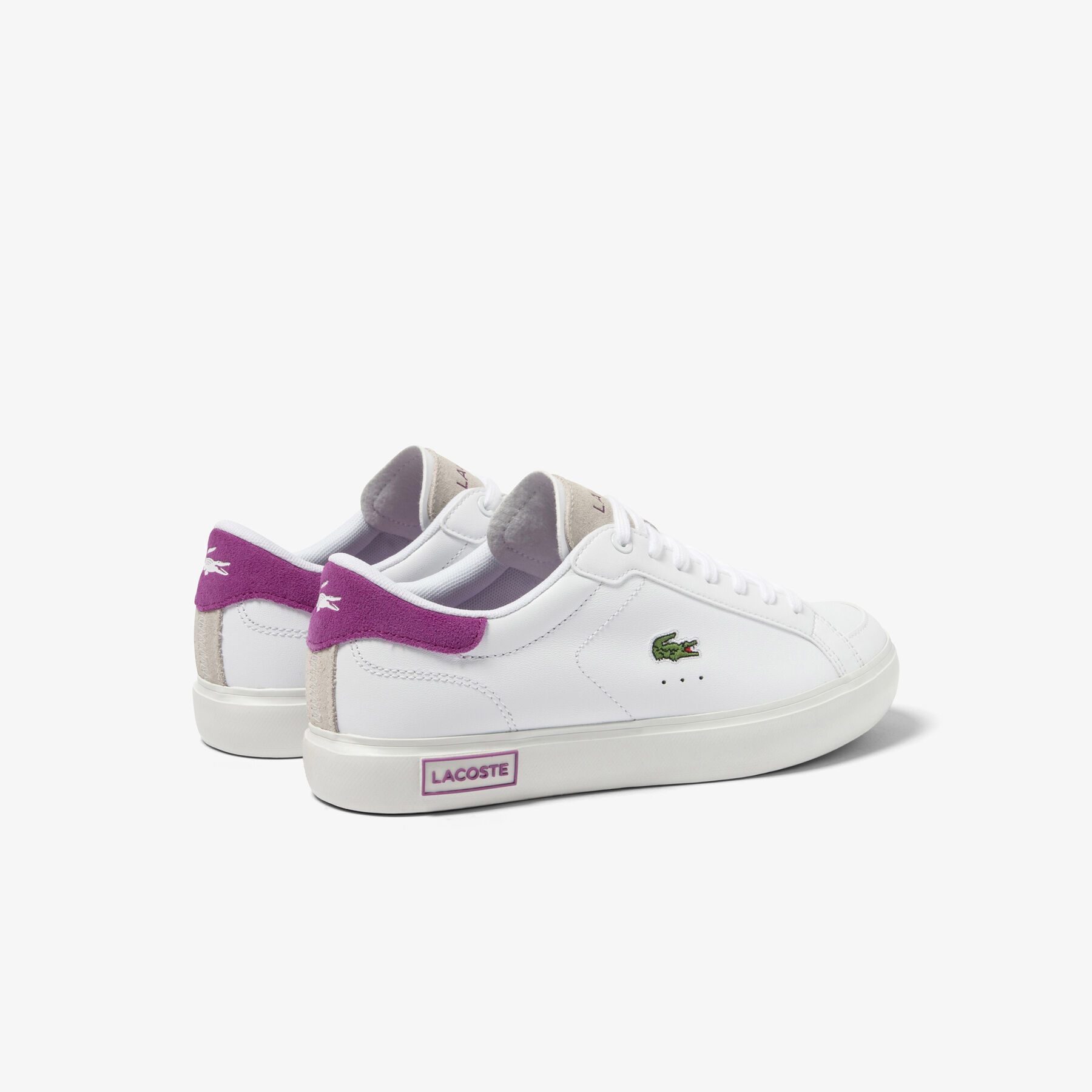 Women's Lacoste Powercourt Leather Trainers women s lacoste powercourt leather trainers