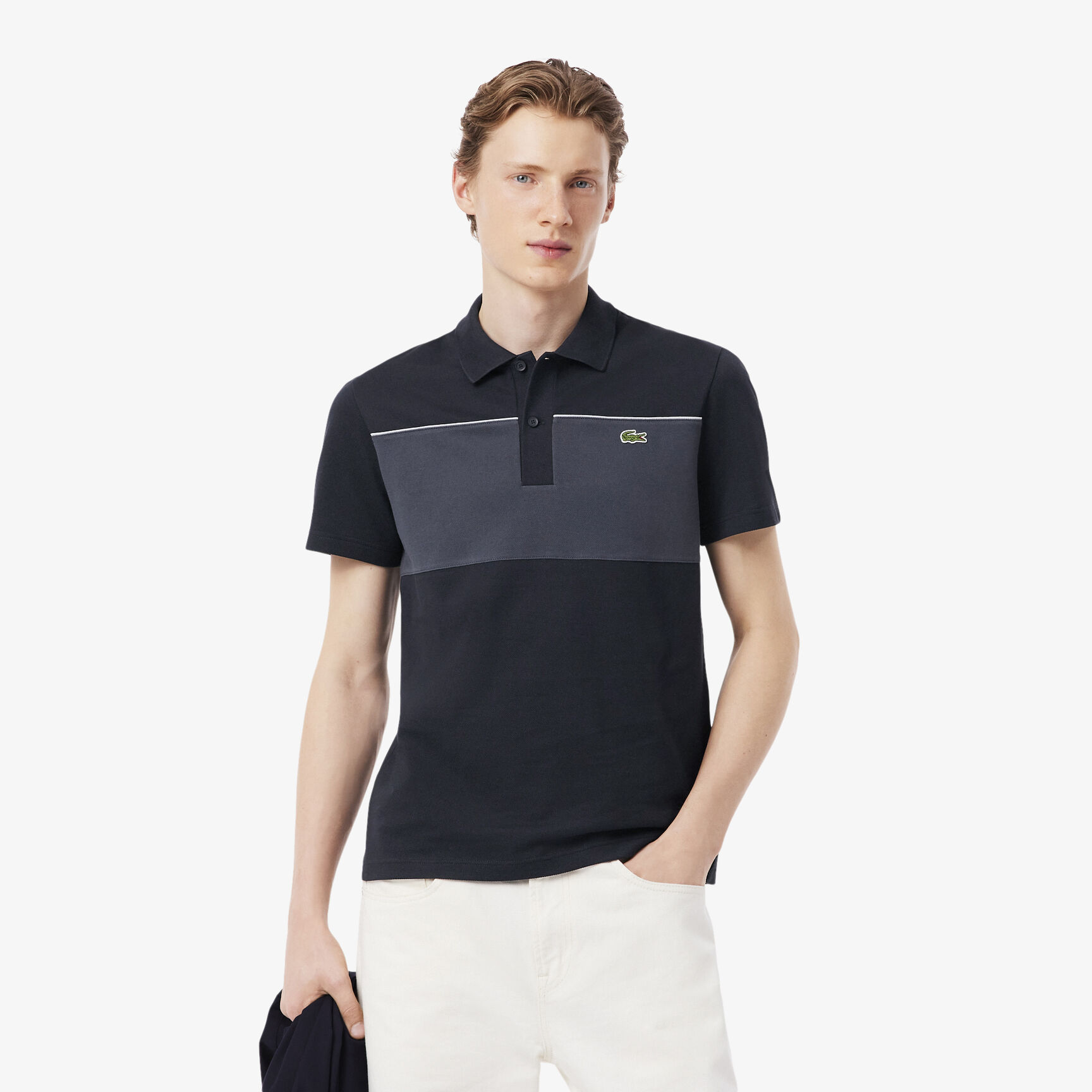 Regular Fit Colour-Block Pique Polo Shirt Regular Fit Colour-Block Pique Polo Shirt