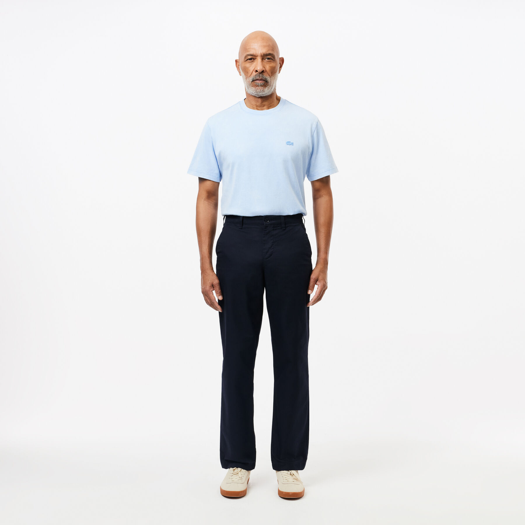 lacoste straight fit cotton twill chinos