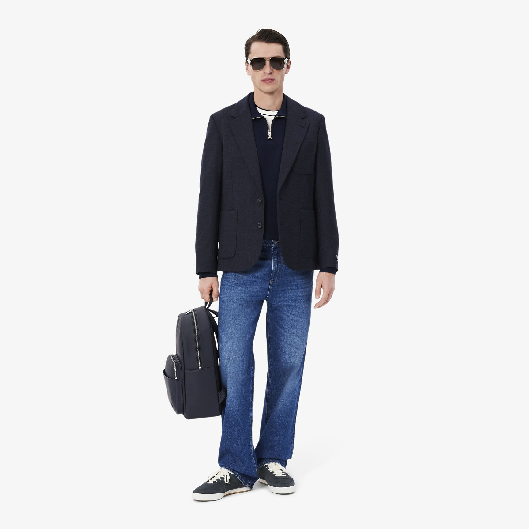 Stretch Pique Stripe Collar T-shirt