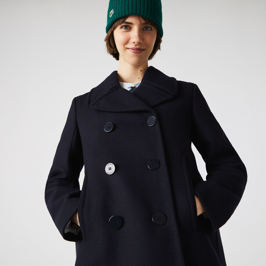 Women’s Double-Breasted Wool Blend Pea Coat Women’s Double-Breasted Wool Blend Pea Coat