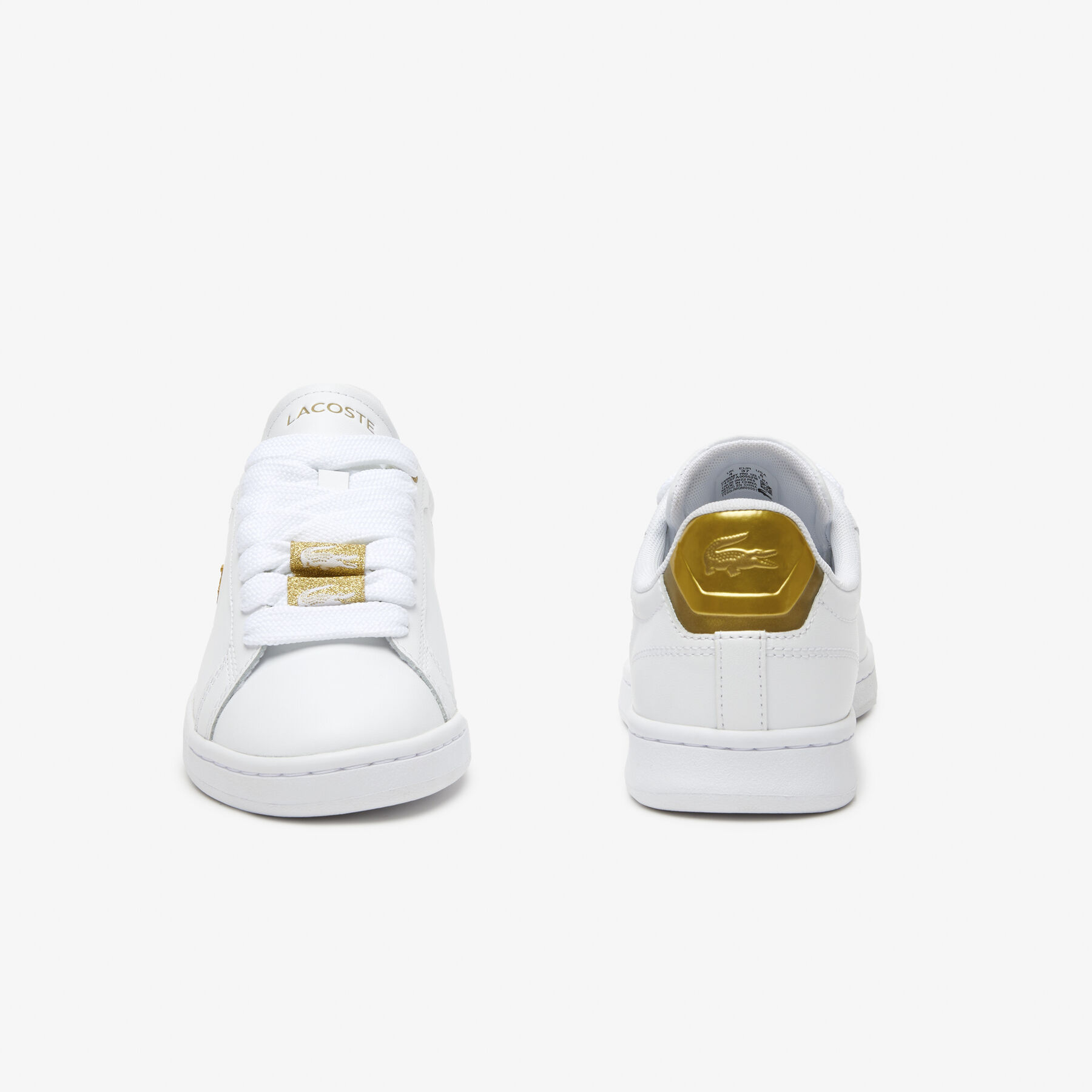 Women's Lacoste Carnaby Pro Leather Metallic Detailing Trainers Women's Lacoste Carnaby Pro Leather Metallic Detailing Trainers