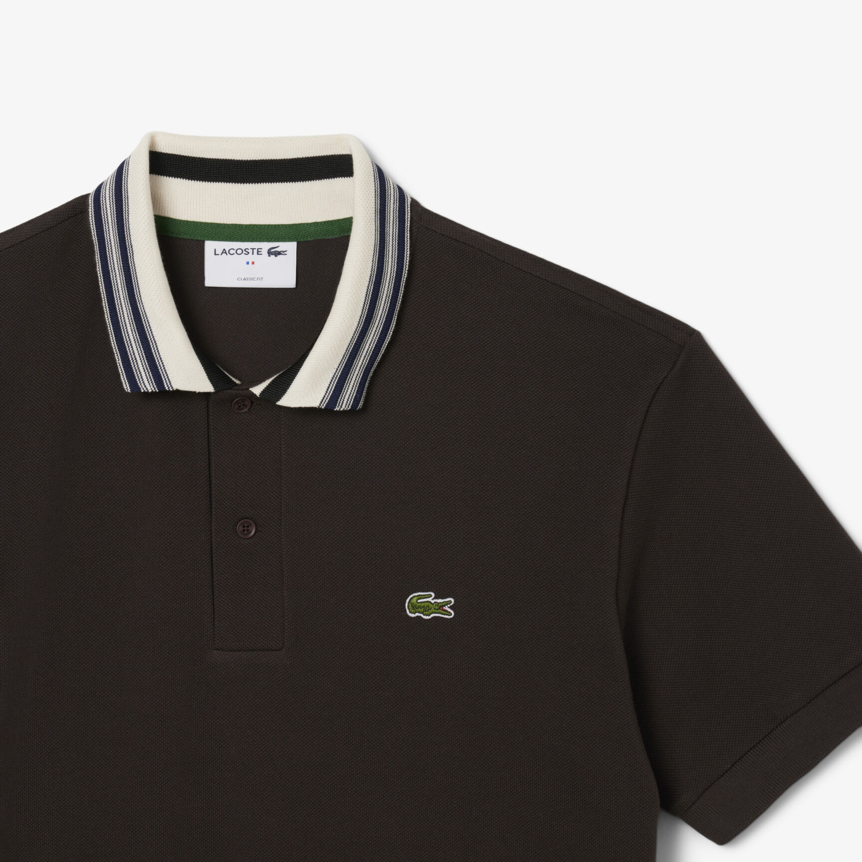 قميص بولو كلاسيكي مخطط من صنع فرنسي