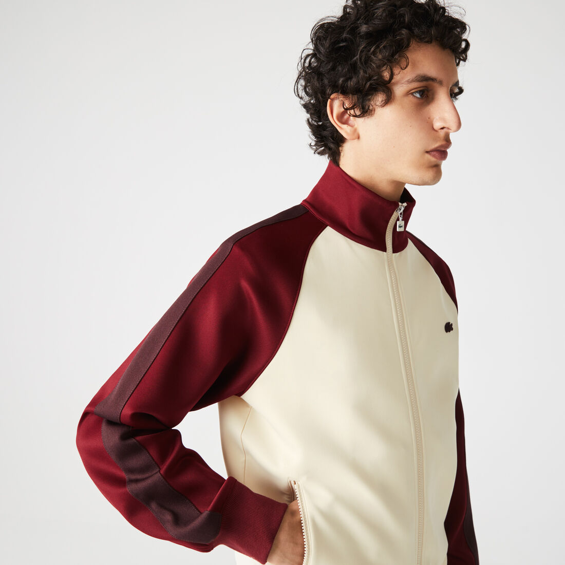 سويت شيرت رجالي من مزيج القطن بياقة عالية وسحاب سويت شيرت رجالي من مزيج القطن بياقة عالية وسحاب