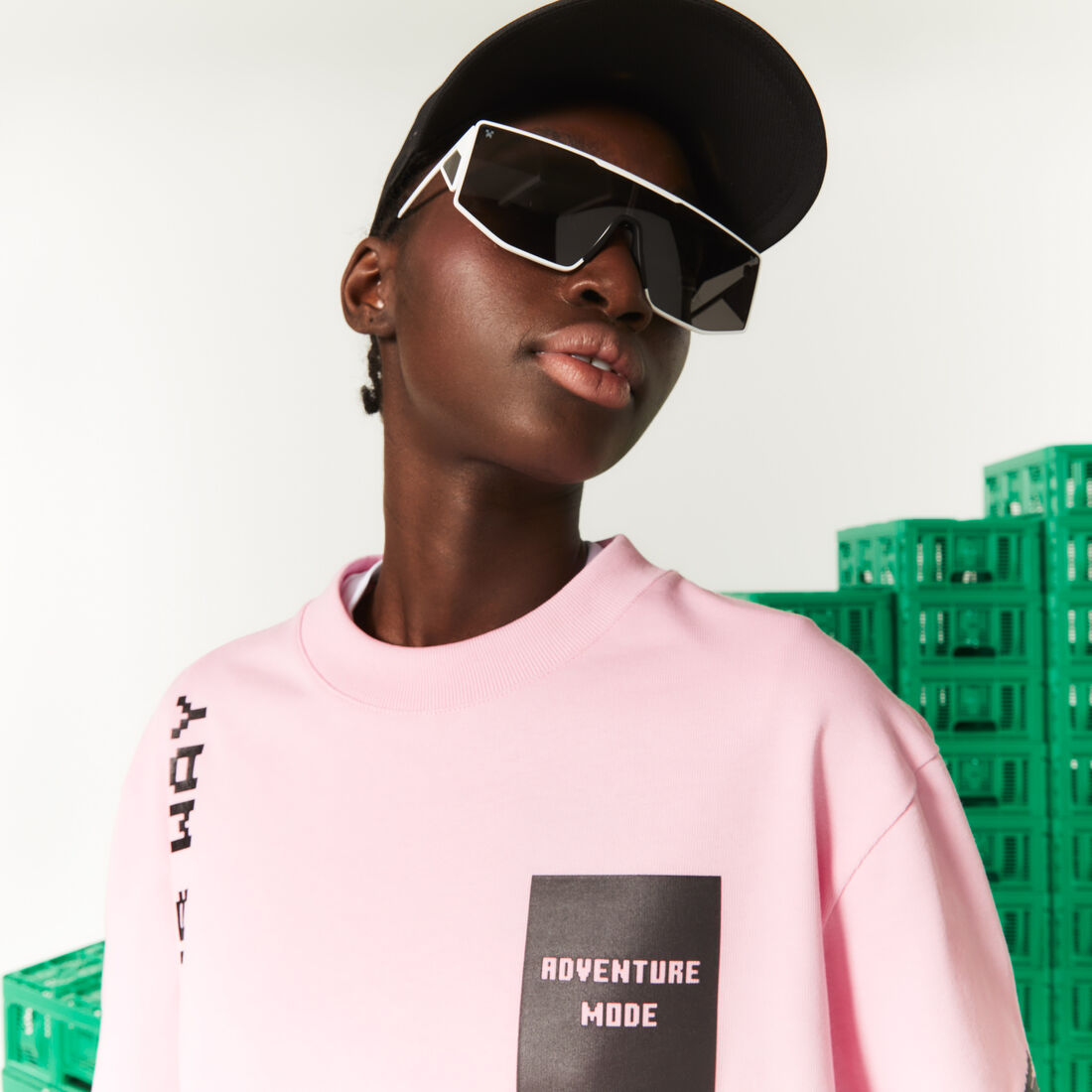 تيشيرت قطن عضوي قصير للنساء مجموعة Lacoste L!VE x Minecraft تيشيرت قطن عضوي قصير للنساء مجموعة Lacoste L!VE x Minecraft