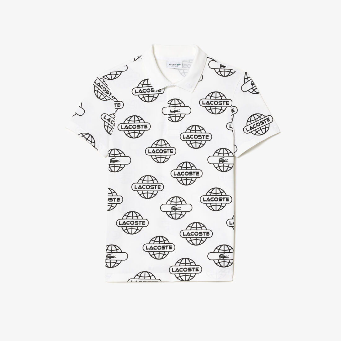 Globe Print Ultralight Pique Lacoste Movement Polo Shirt Globe Print Ultralight Pique Lacoste Movement Polo Shirt