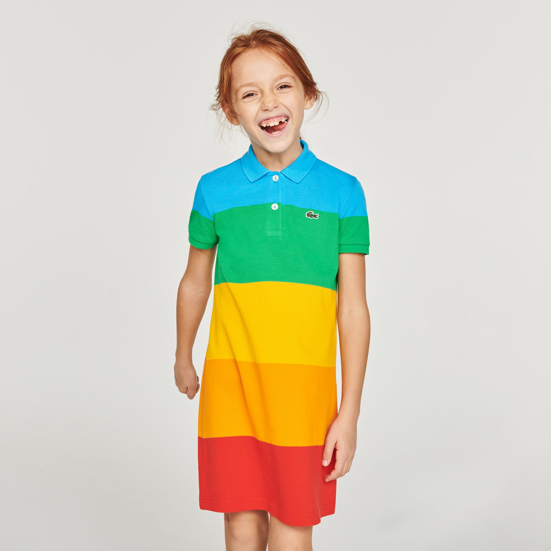 Girls’ Polaroid Collaboration Color Striped Cotton Polo Dress Girls’ Polaroid Collaboration Color Striped Cotton Polo Dress