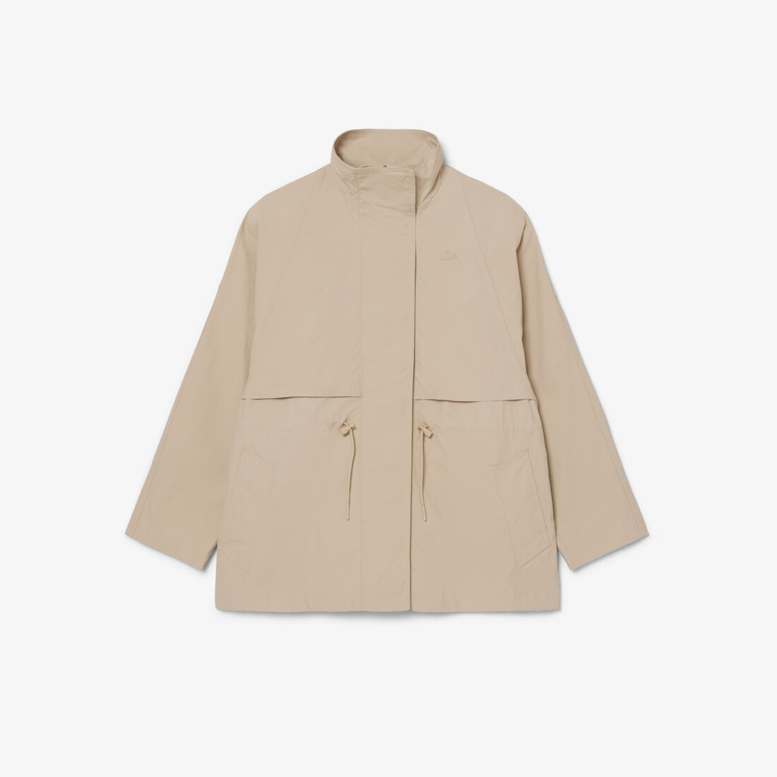lacoste mid length water repellent oversized parka