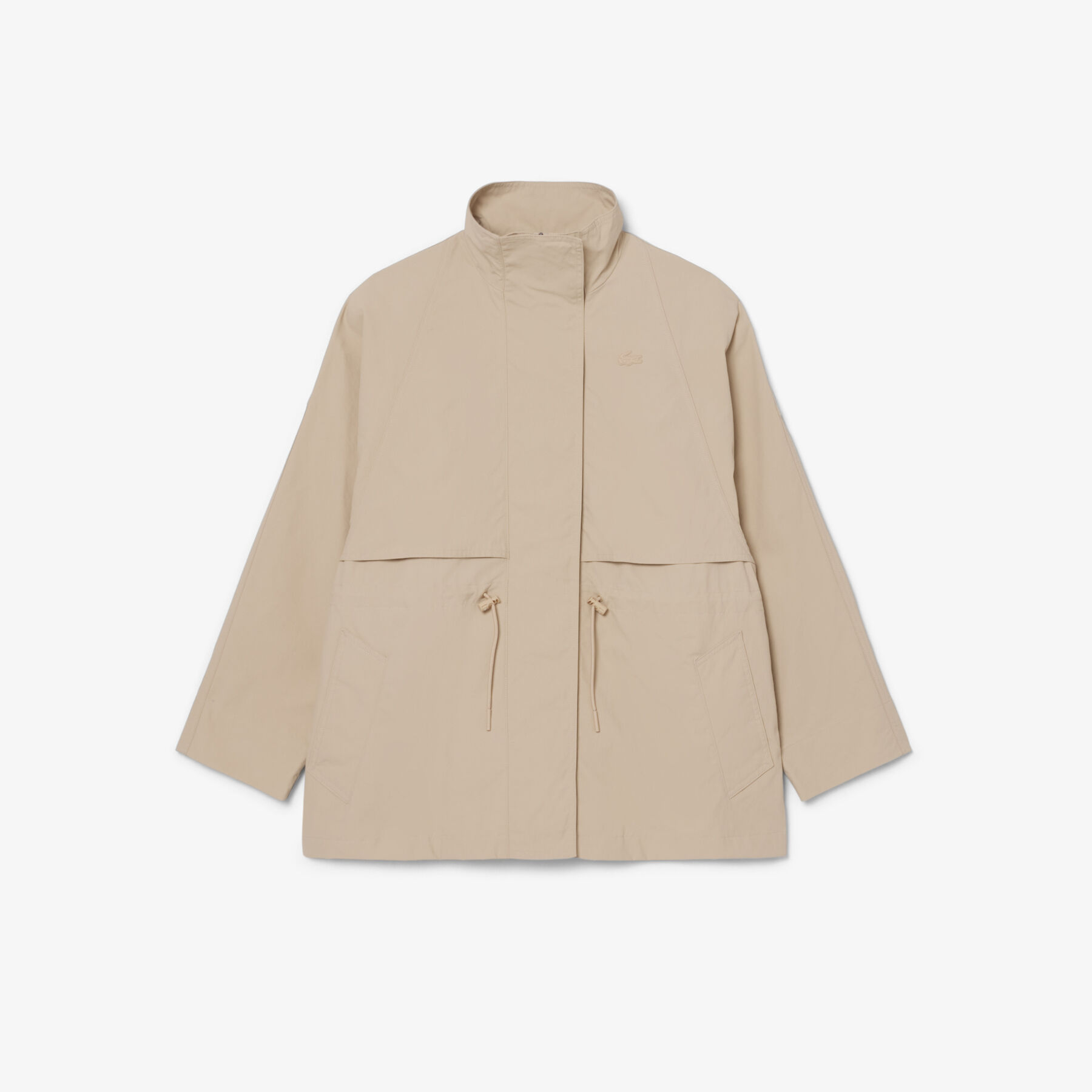 lacoste mid length water repellent oversized parka