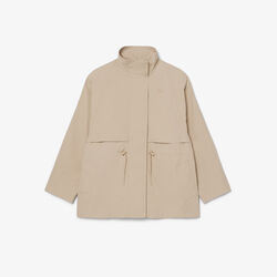lacoste mid length water repellent oversized parka