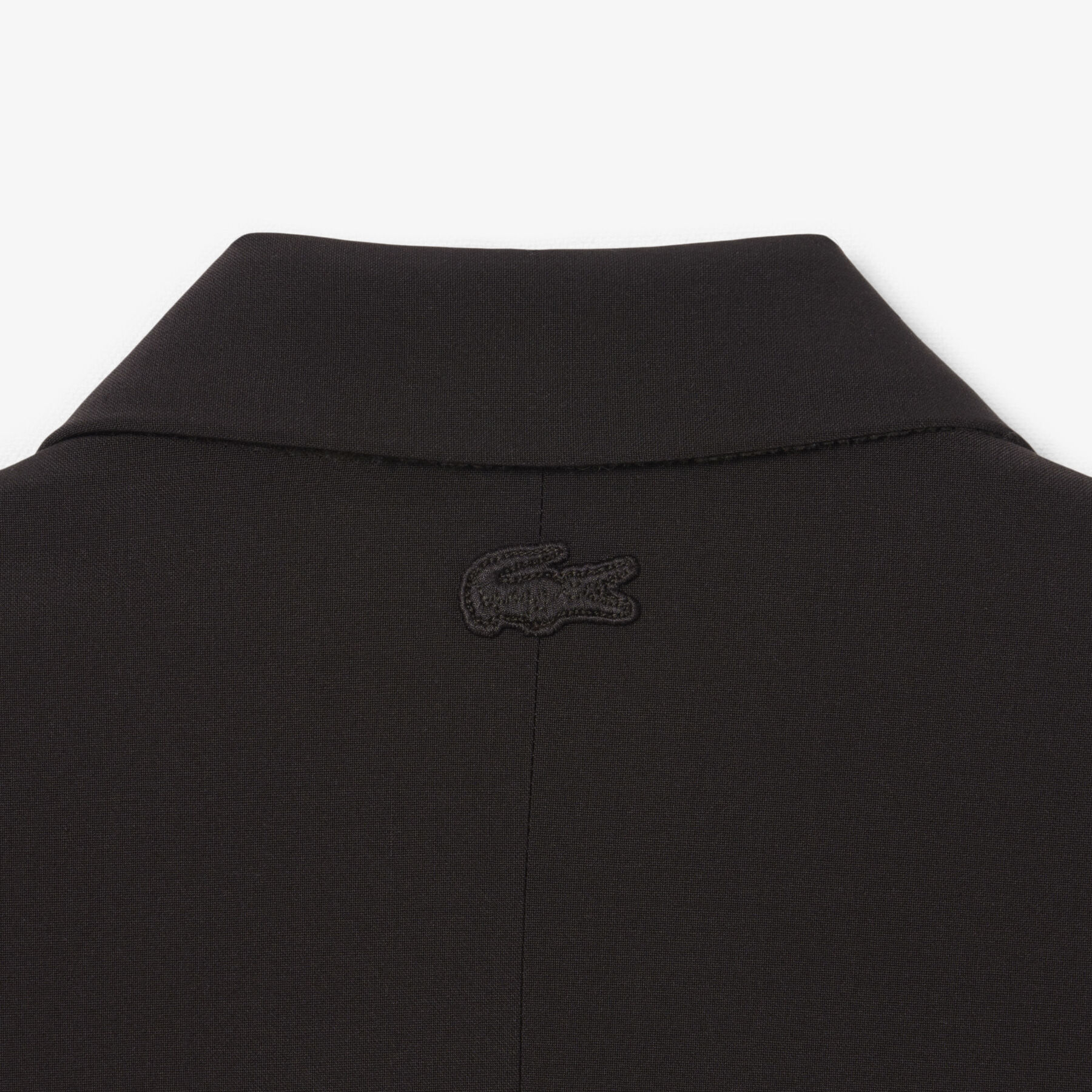 lacoste embroidered logo slim fit wool blazer