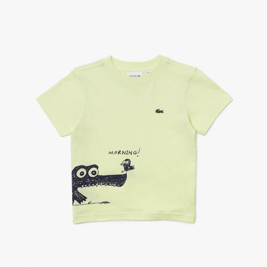 Kids' Lacoste Crocodile Print Cotton Jersey T-shirt