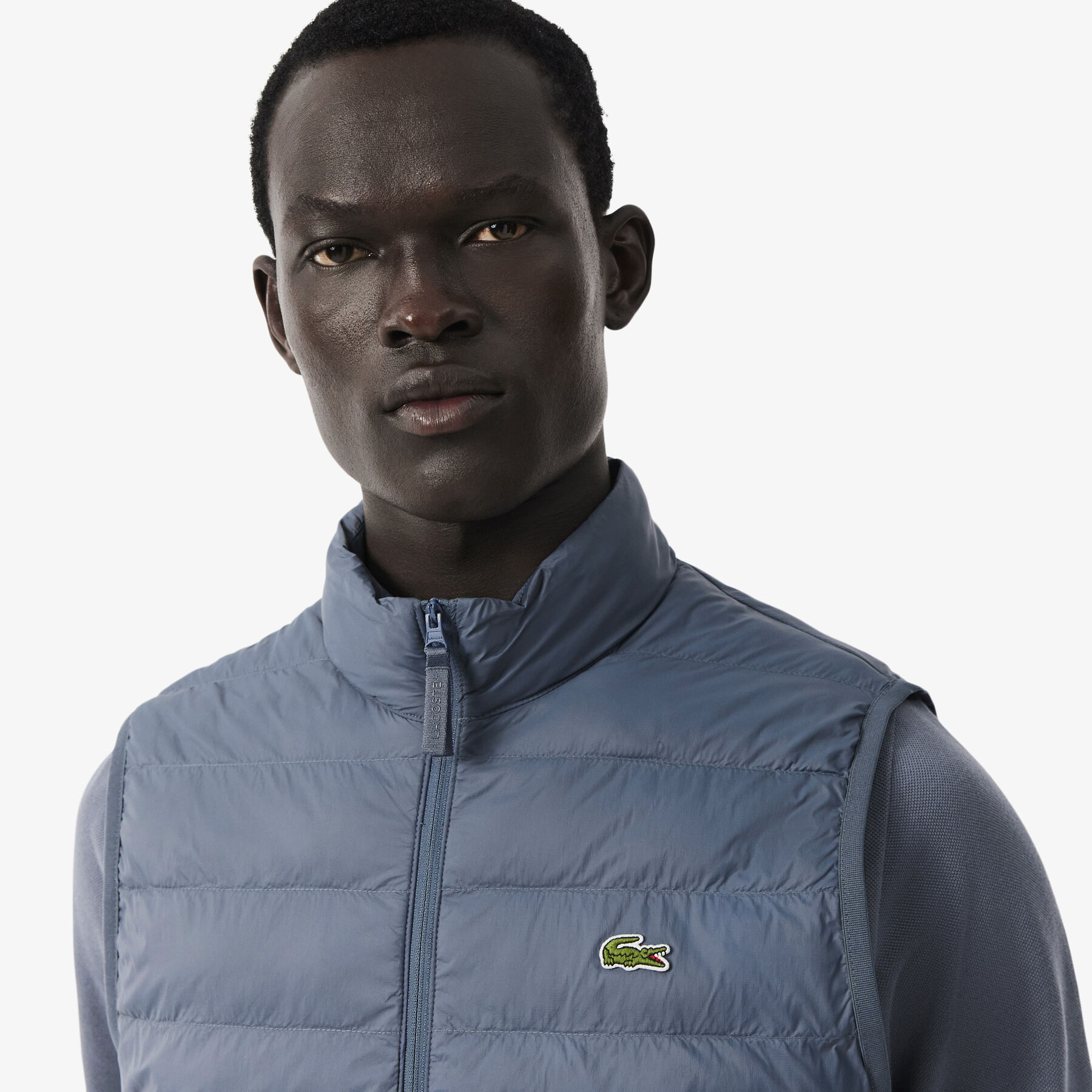 Water-Repellent Puffed Windbreaker Vest lacoste water repellent puffed windbreaker vest