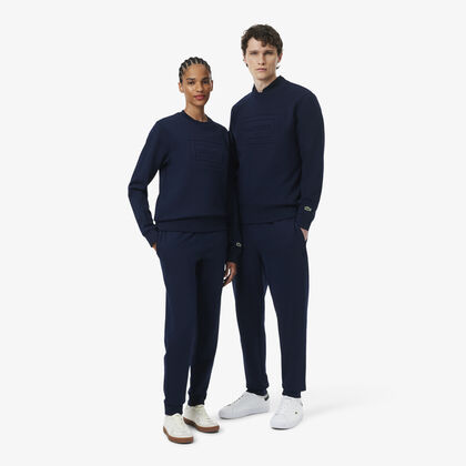 lacoste embossed branding sweatpants