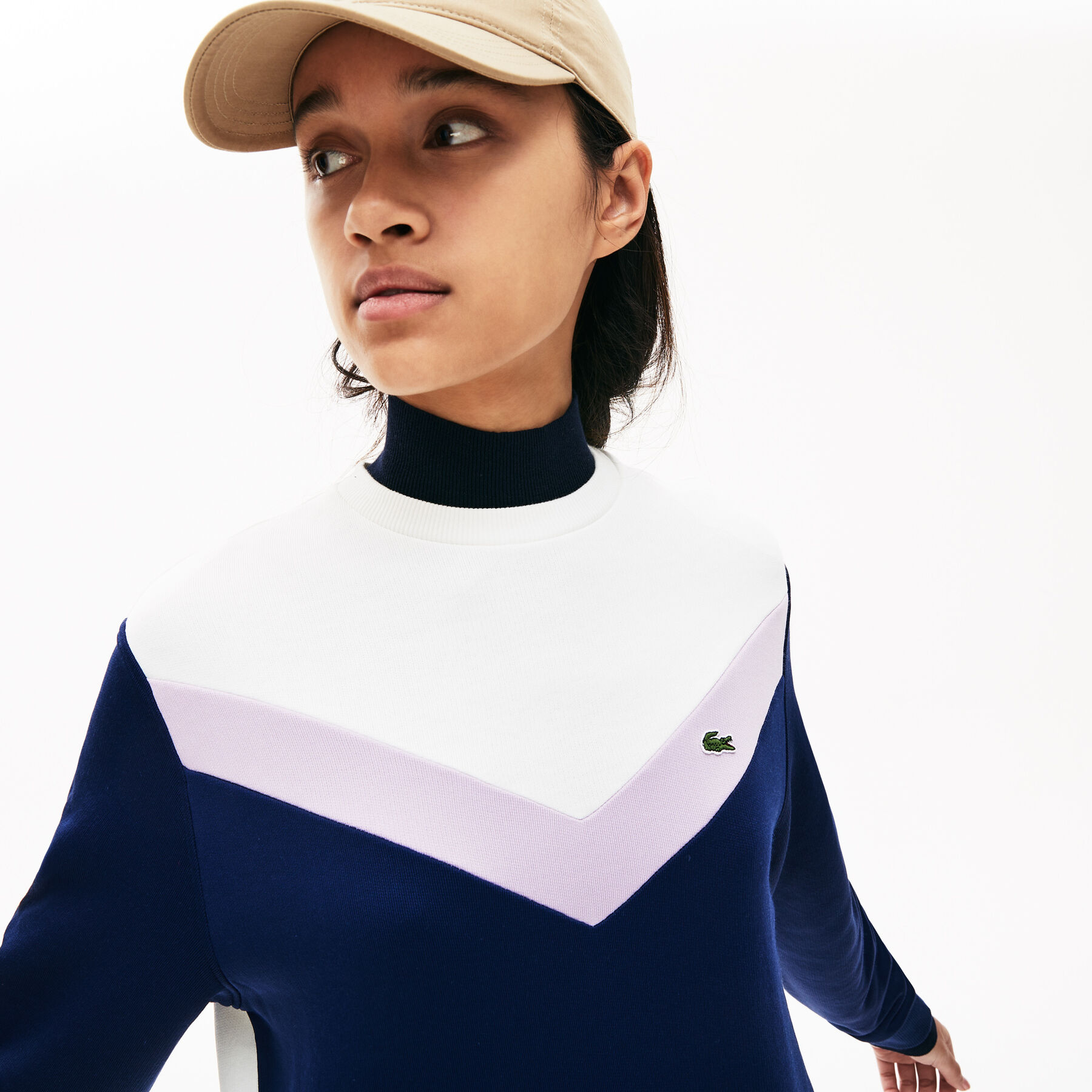 Women's Colourblock Fleece Sweatshirt Dress lacoste women s colourblock fleece sweatshirt dress